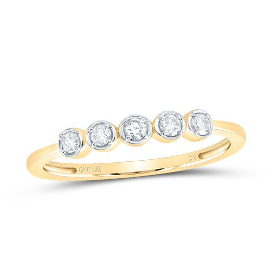 10kt Yellow Gold 1/6 Cttw Diamond Wedding Engagement Anniversary Stackable Band, Women Size: 5-9