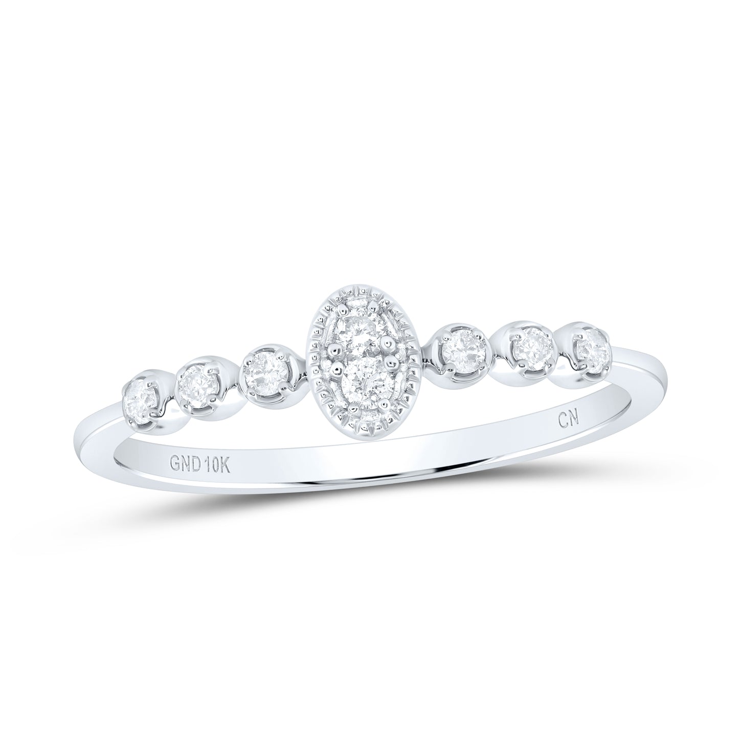10kt White Gold 1/10 Cttw Diamond Wedding Engagement Anniversary Stackable Band, Women Size: 5-9