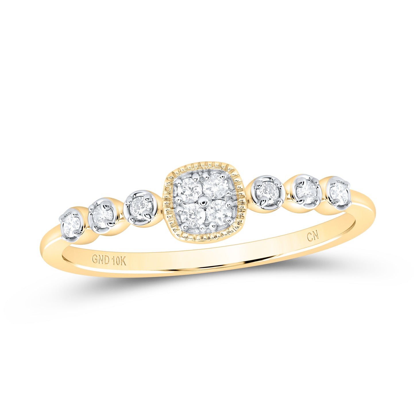 10kt Yellow Gold 1/10 Cttw Diamond Wedding Engagement Anniversary Stackable Band, Women Size: 5-9