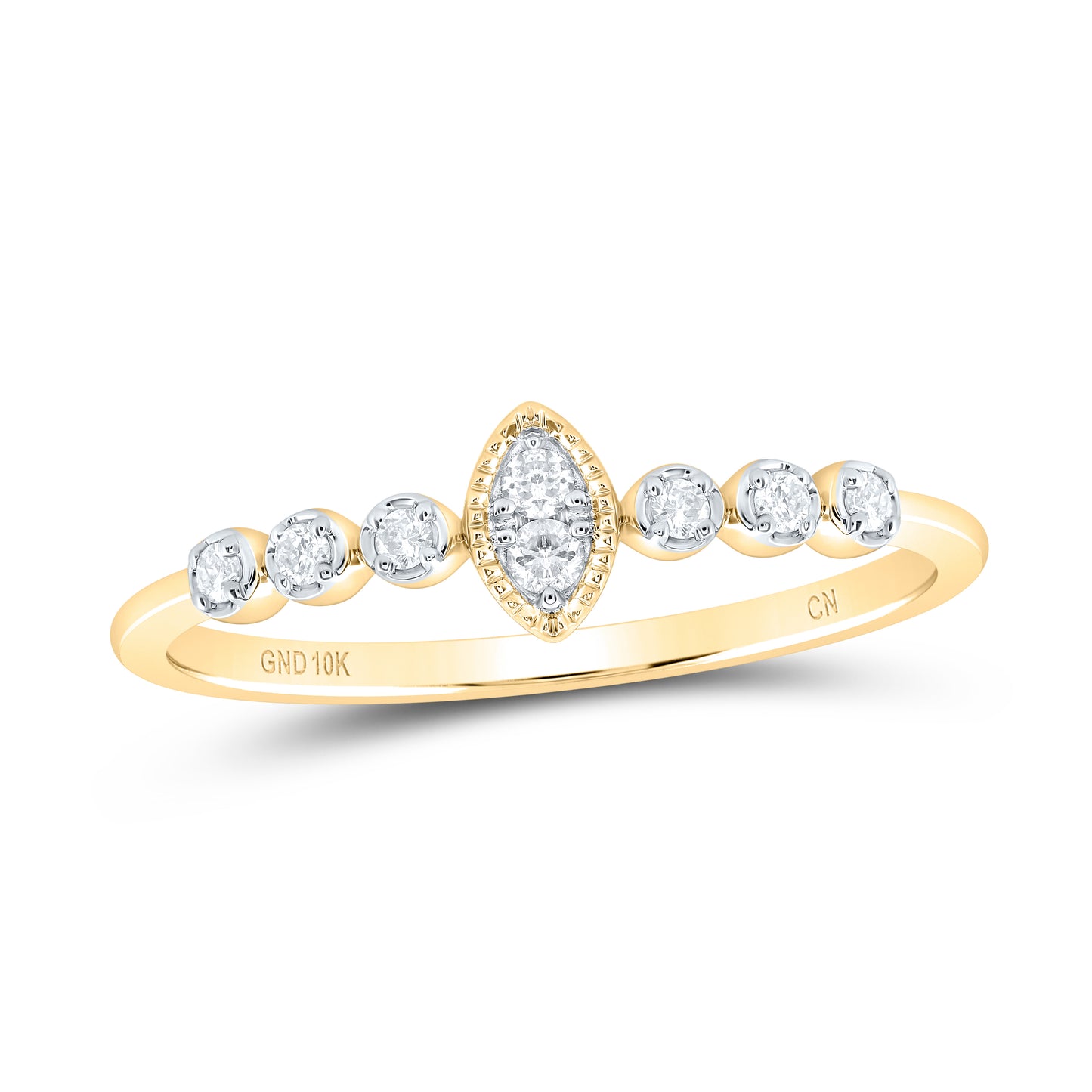 10kt Yellow Gold 1/10 Cttw Diamond Wedding Engagement Anniversary Stackable Band, Women Size: 5-9