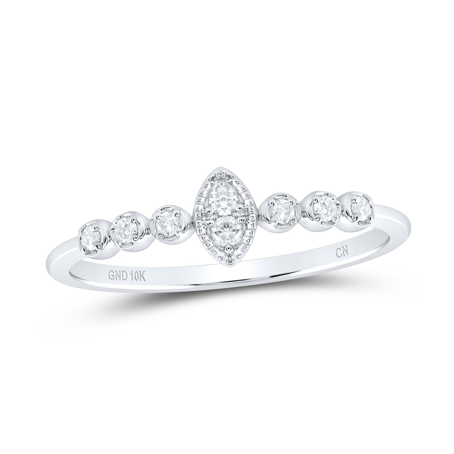 10kt White Gold 1/10 Cttw Diamond Wedding Engagement Anniversary Stackable Band, Women Size: 5-9