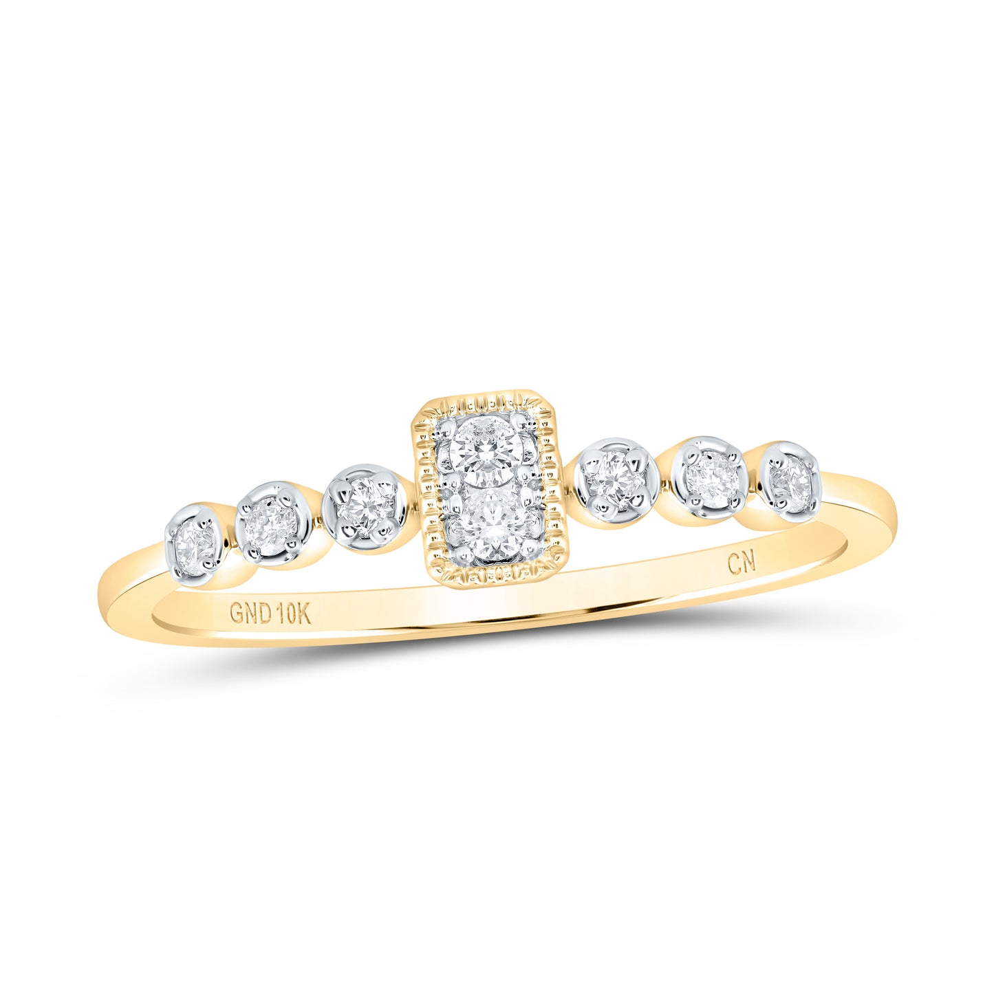 10kt Yellow Gold 1/10 Cttw Diamond Wedding Engagement Anniversary Stackable Band, Women Size: 5-9