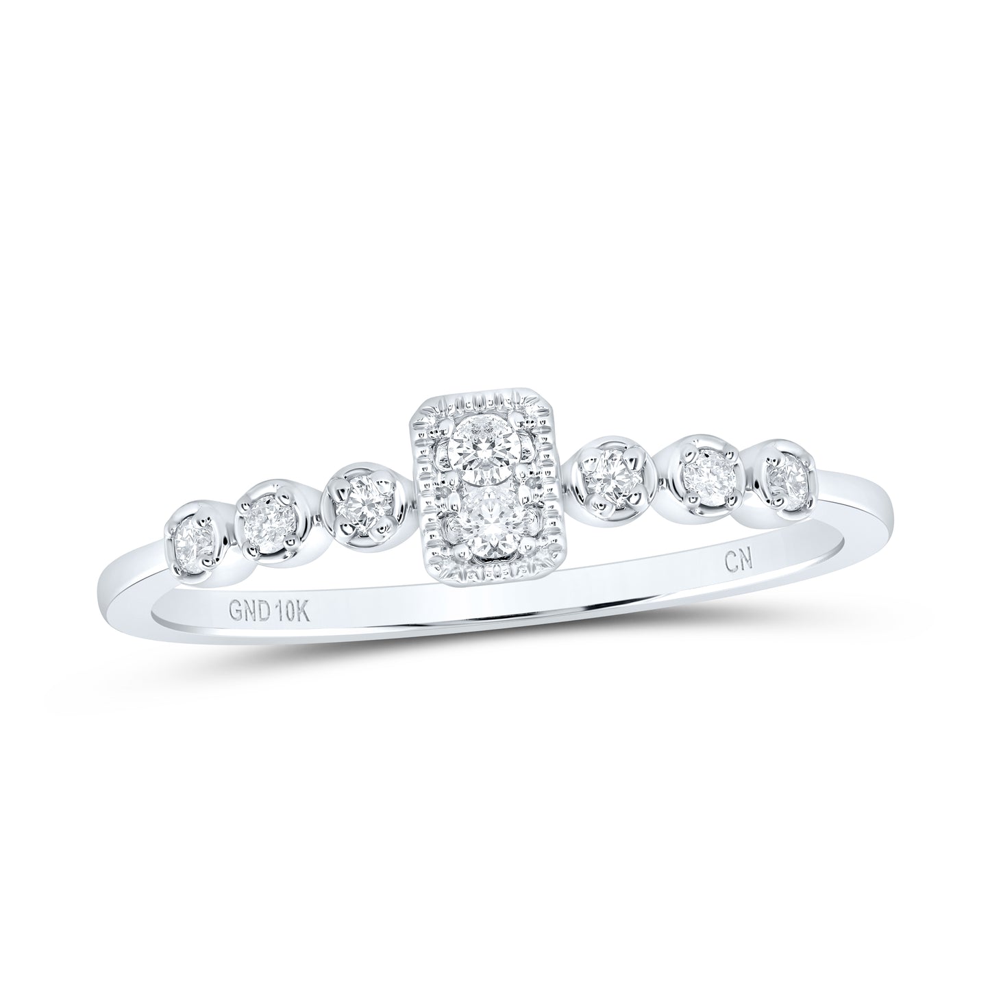 10kt White Gold 1/10 Cttw Diamond Wedding Engagement Anniversary Stackable Band, Women Size: 5-9