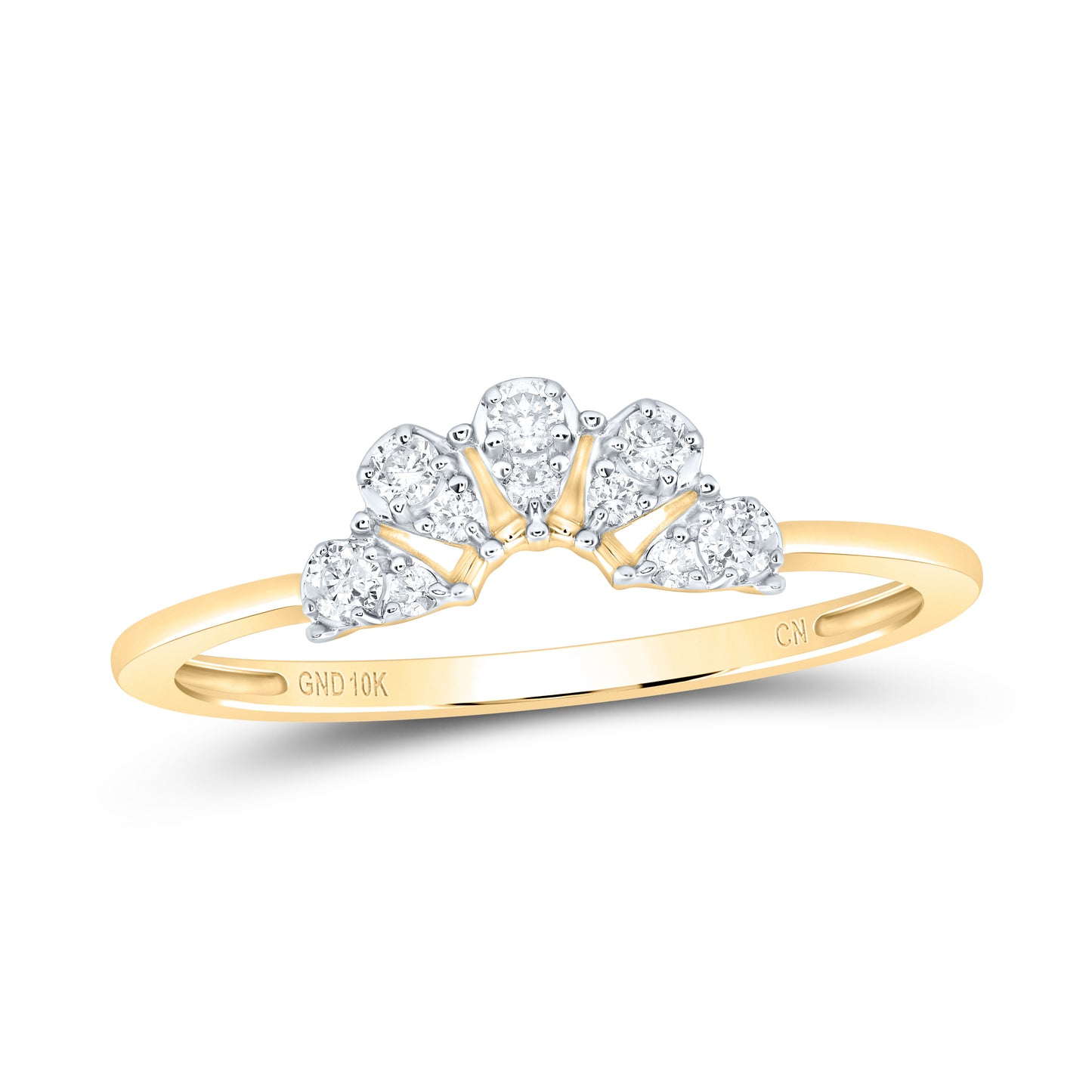 10kt Yellow Gold 1/6 Cttw Diamond Wedding Engagement Anniversary Enhancer Ring, Women Size: 5-9