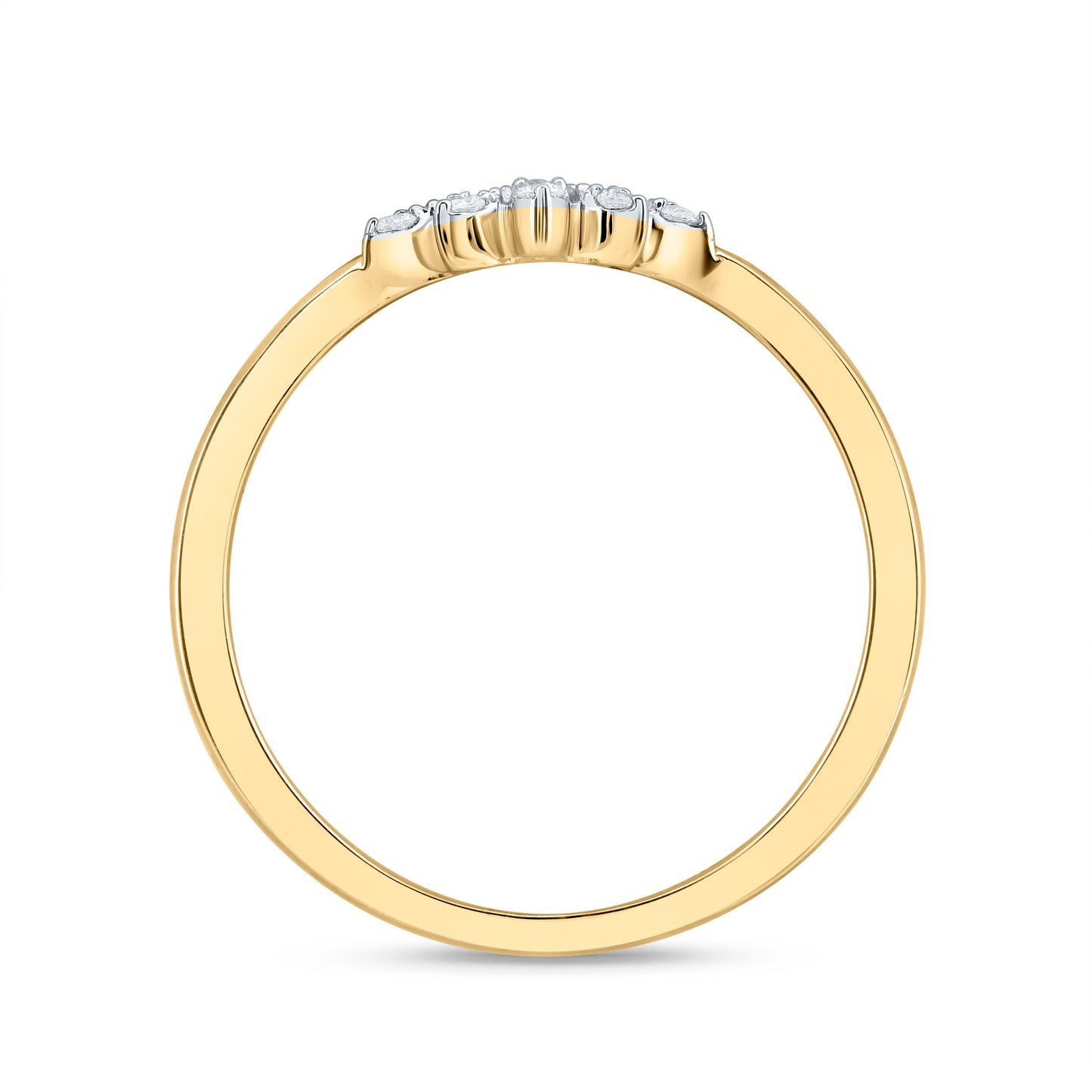 10kt Yellow Gold 1/10 Cttw Diamond Wedding Engagement Anniversary Enhancer Ring, Women Size: 5-9