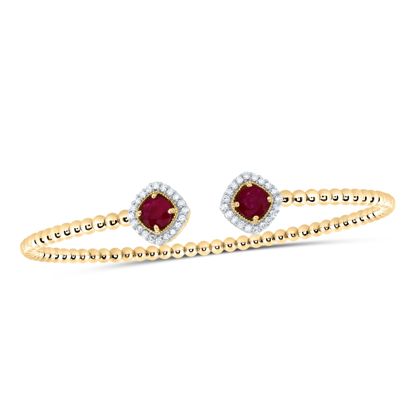14kt Yellow Or White Gold Diamond 5mm Round Natural Gem Ladies Bangle (59x53 Mm)