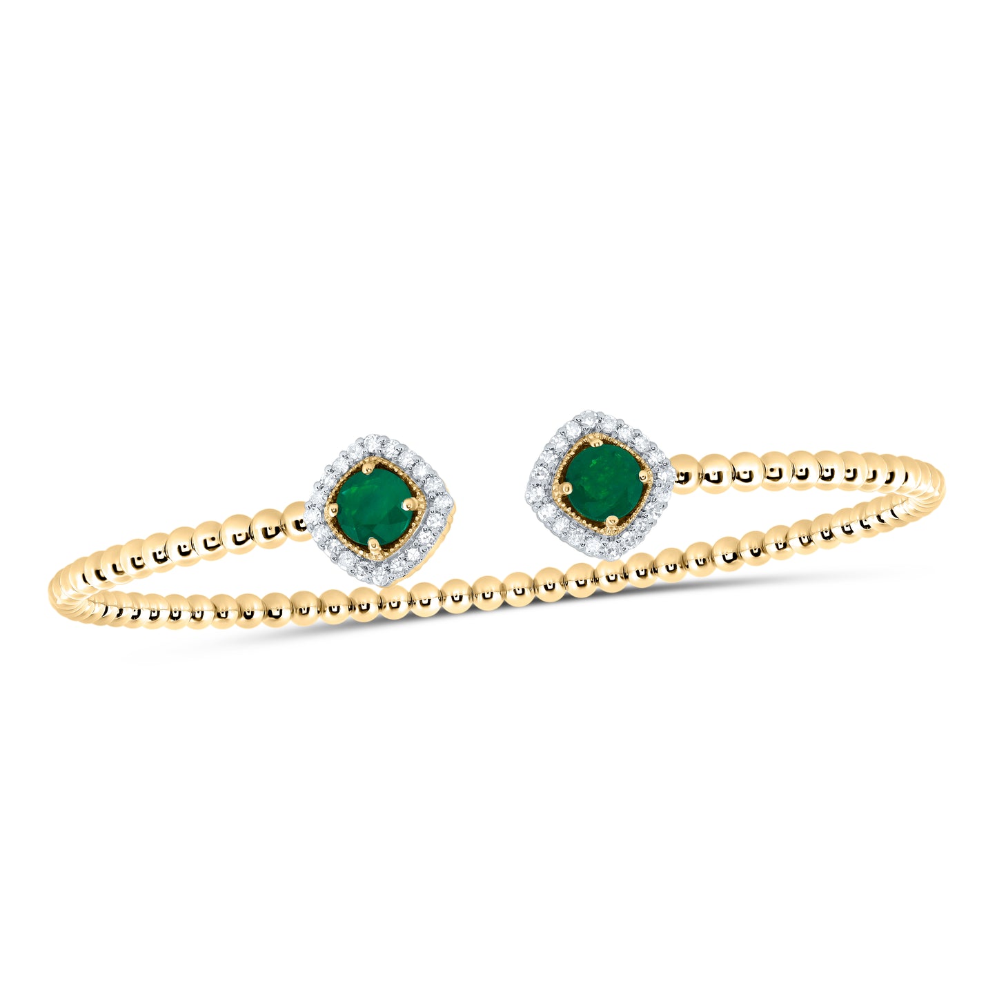 14kt Yellow Or White Gold Diamond 5mm Round Natural Gem Ladies Bangle (59x53 Mm)