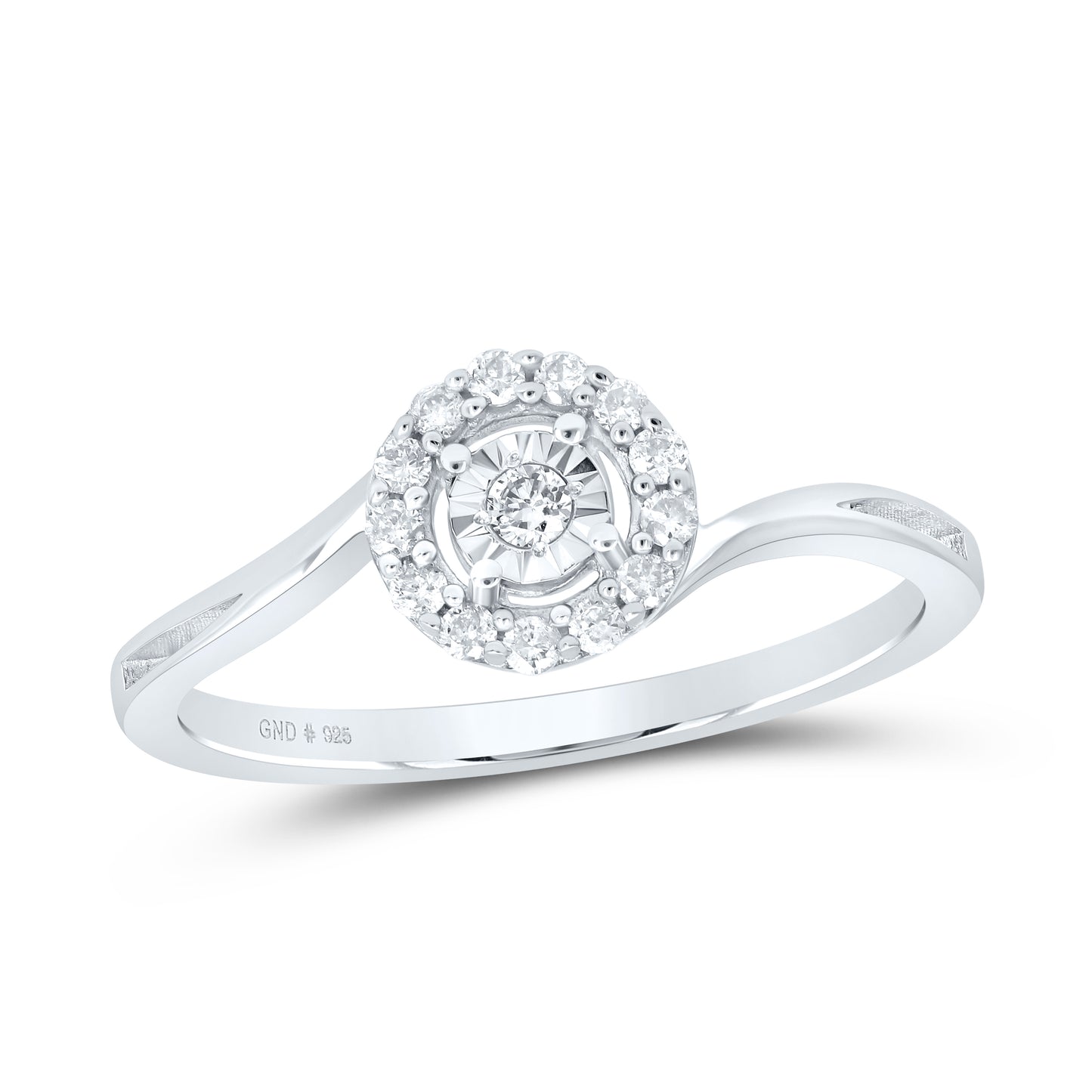 Sterling Silver 1/6 Cttw Diamond Round Wedding Engagement Anniversary Ring, Women Size: 5-9