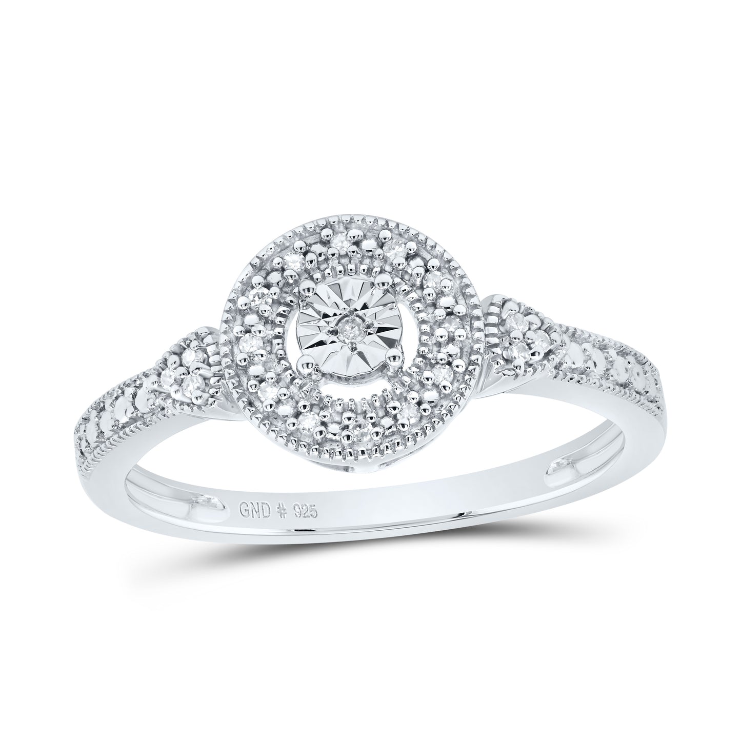 Sterling Silver 1/20 Cttw Natural Diamond Round Wedding Engagement Anniversary Ring, Women Size: 5-9