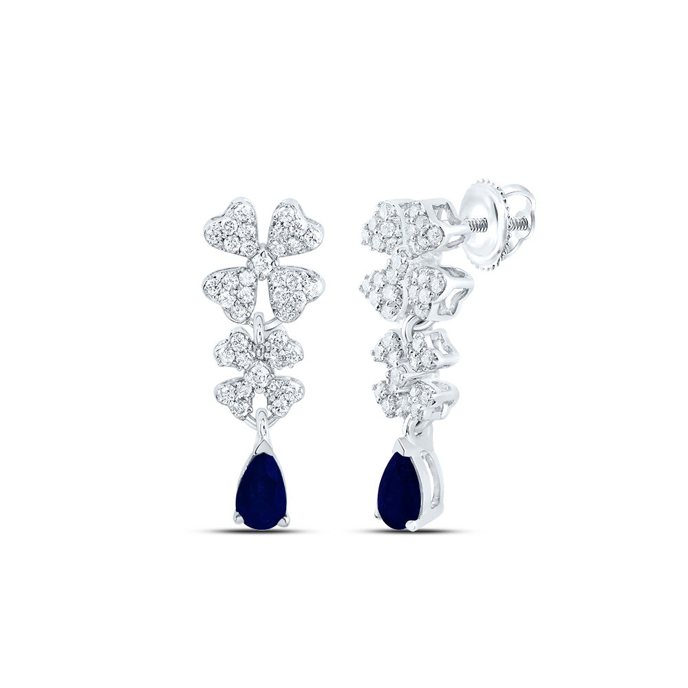 14kt Yellow Or White Gold Natural Diamond 5x3mm Pear Natural Gem Fashion Flower Earring