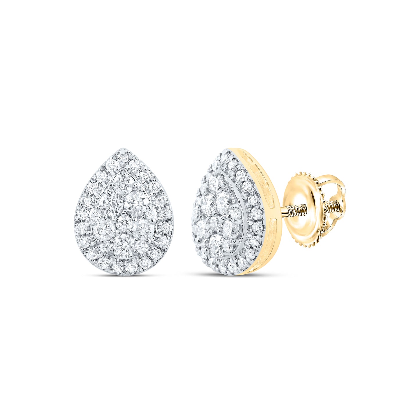 14kt Yellow Or White Or Rose Gold Natural Diamond Fashion Pear Stud Earring