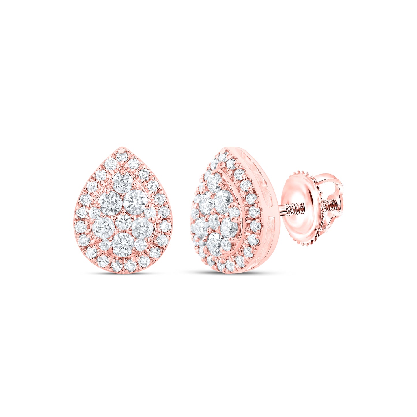 14kt Yellow Or White Or Rose Gold Natural Diamond Fashion Pear Stud Earring