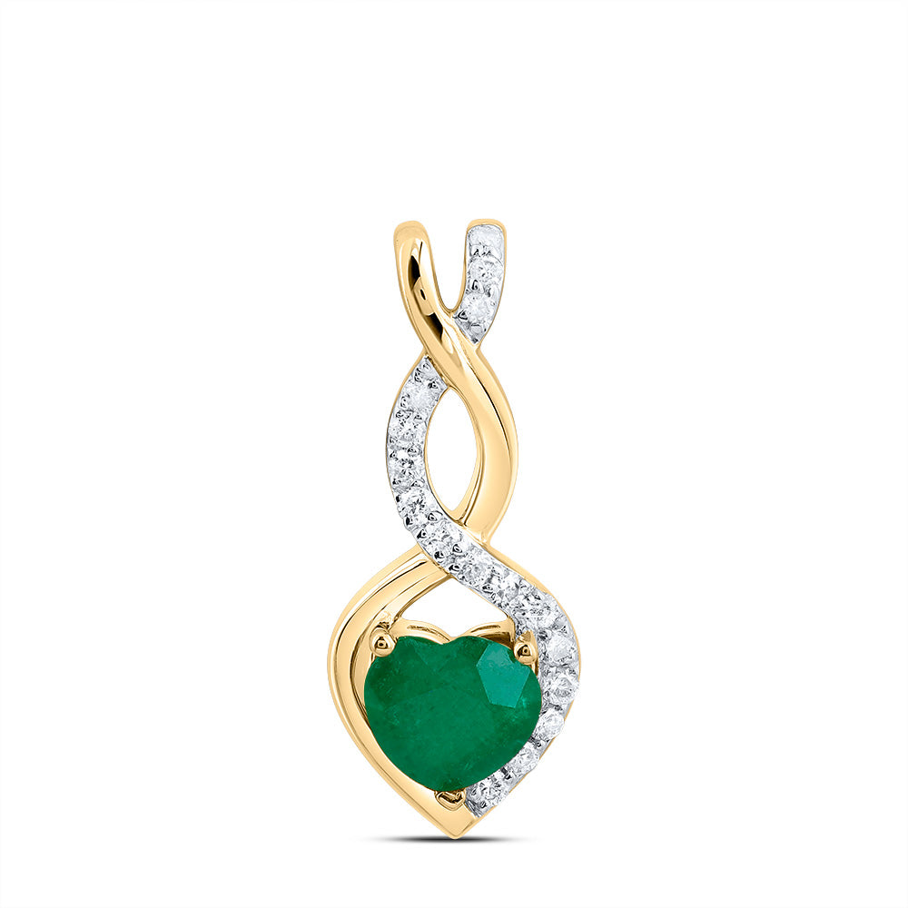 14kt Yellow Or White Or Rose Gold Natural Diamond 5 Mm Heart Natural Gem Pendant