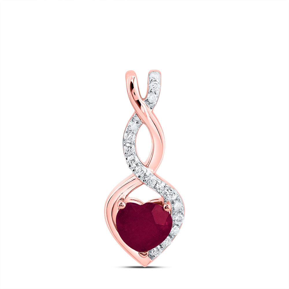 14kt Yellow Or White Or Rose Gold Natural Diamond 5 Mm Heart Natural Gem Pendant