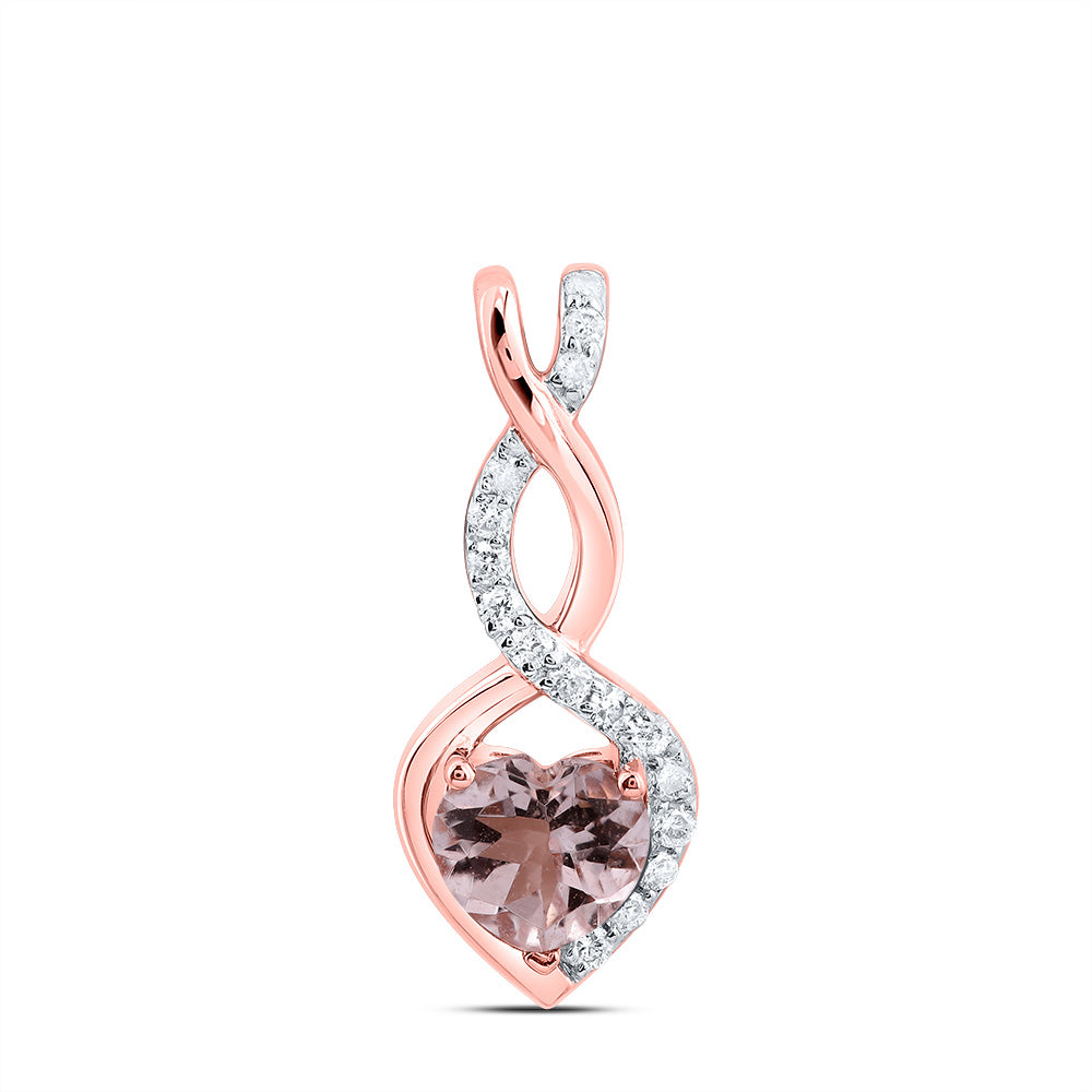 14kt Yellow Or White Or Rose Gold Natural Diamond 5 Mm Heart Natural Gem Pendant