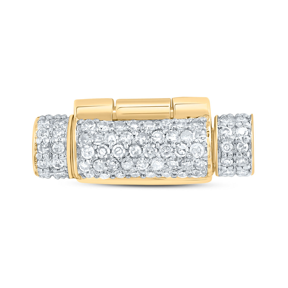 10kt Yellow Gold 3/8 Cttw Natural Diamond (4mm) Rope Lock Box