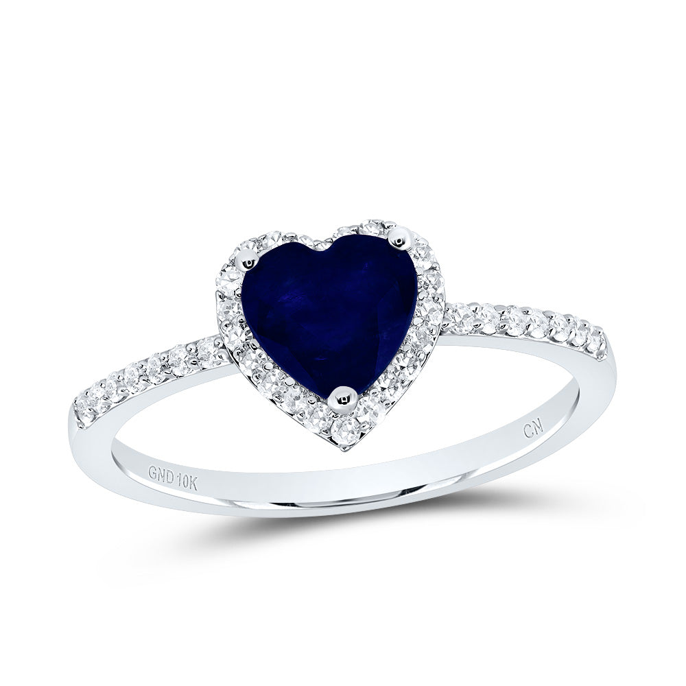 10kt Yellow Or White Gold Natural Diamond 6x6mm Heart Natural Gem Heart Wedding Engagement Anniversary Ring