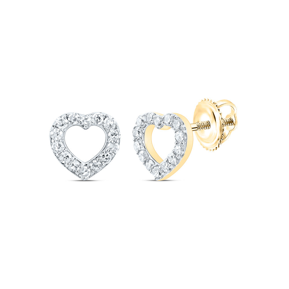10kt Yellow Or White Gold Natural Diamond Heart Earring