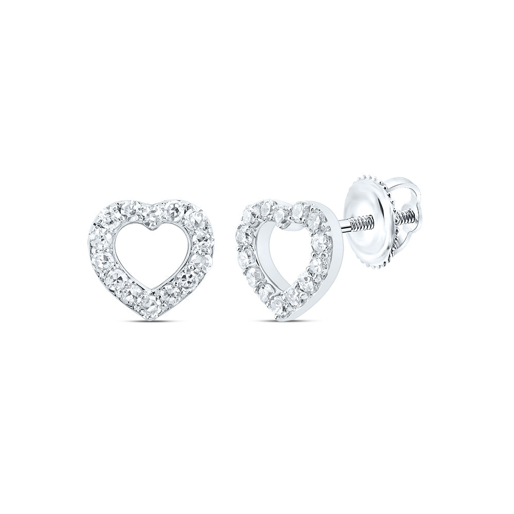 10kt Yellow Or White Gold Natural Diamond Heart Earring