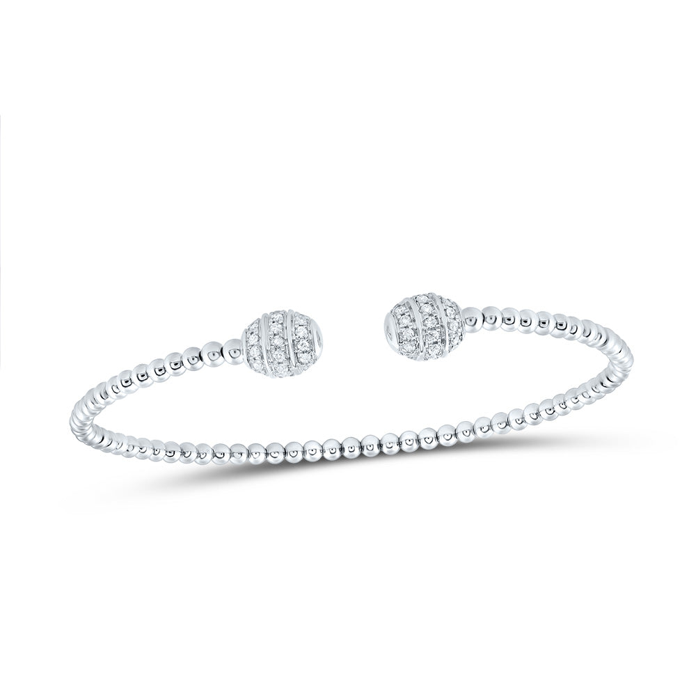 14kt White Gold 1/4 Cttw Natural Diamond Fashion Bangle (65x52 Mm)