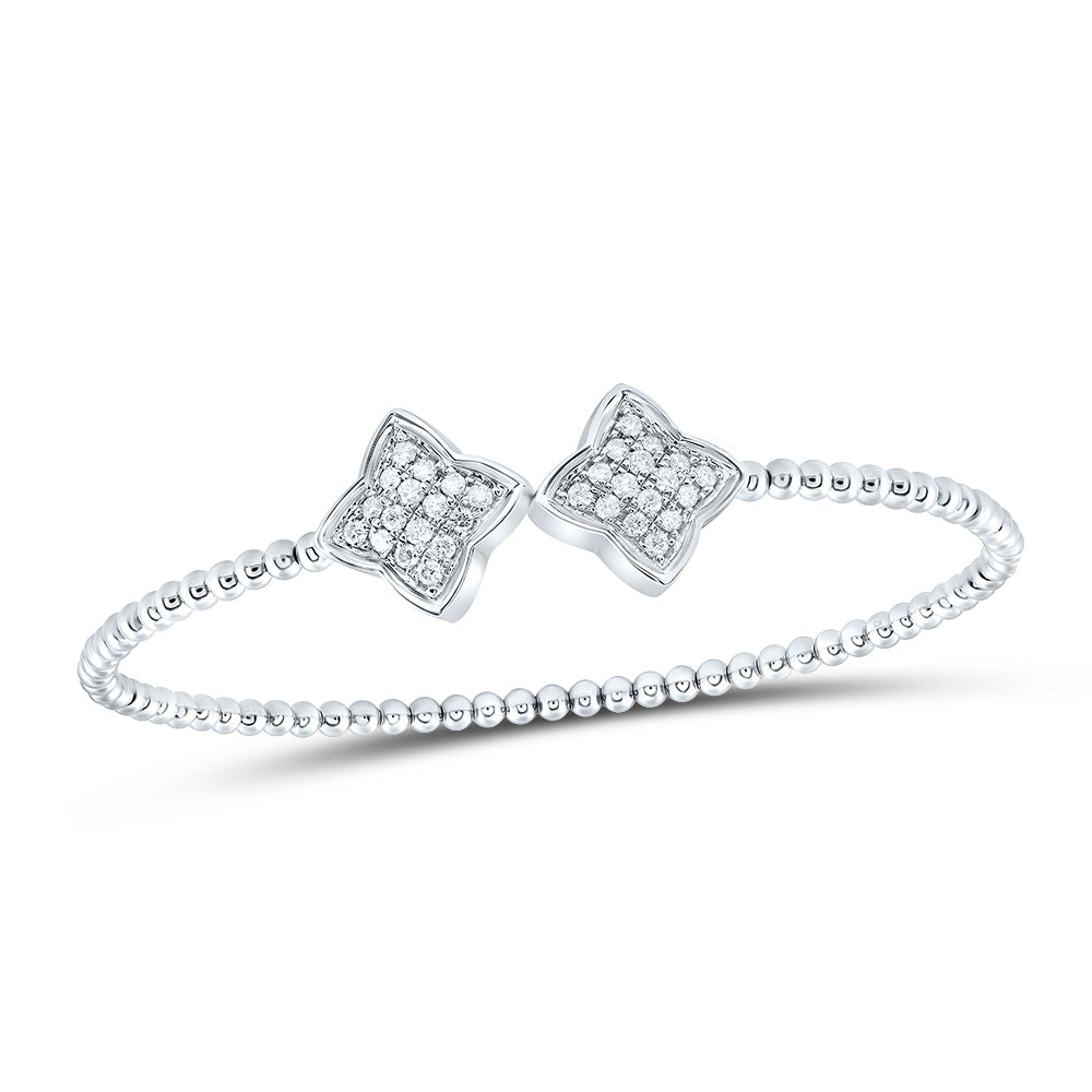 14kt White Gold 1/2 Cttw Natural Diamond Fashion Bangle (65x52 Mm)