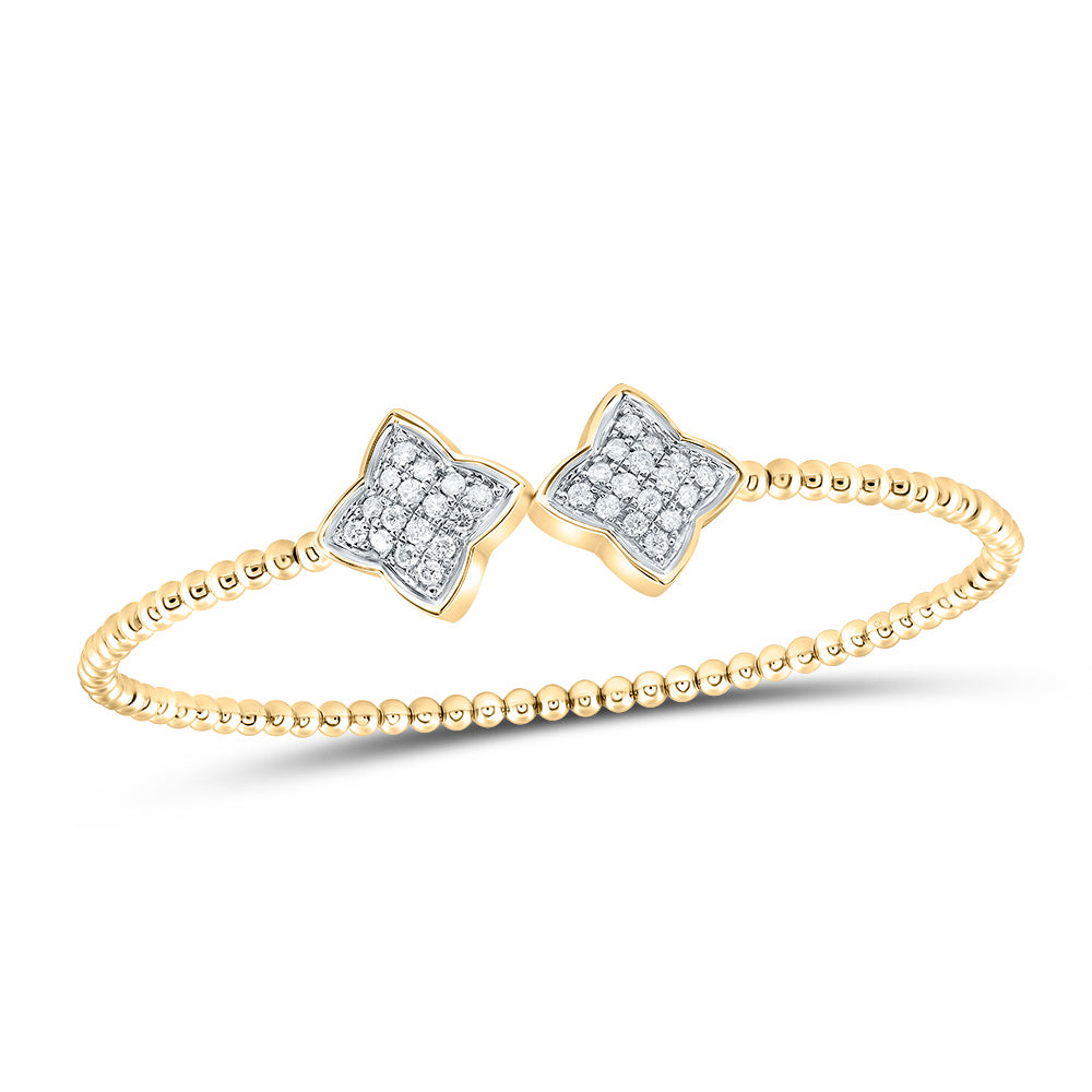 14kt Yellow Gold 1/2 Cttw Natural Diamond Fashion Bangle (65x52 Mm)