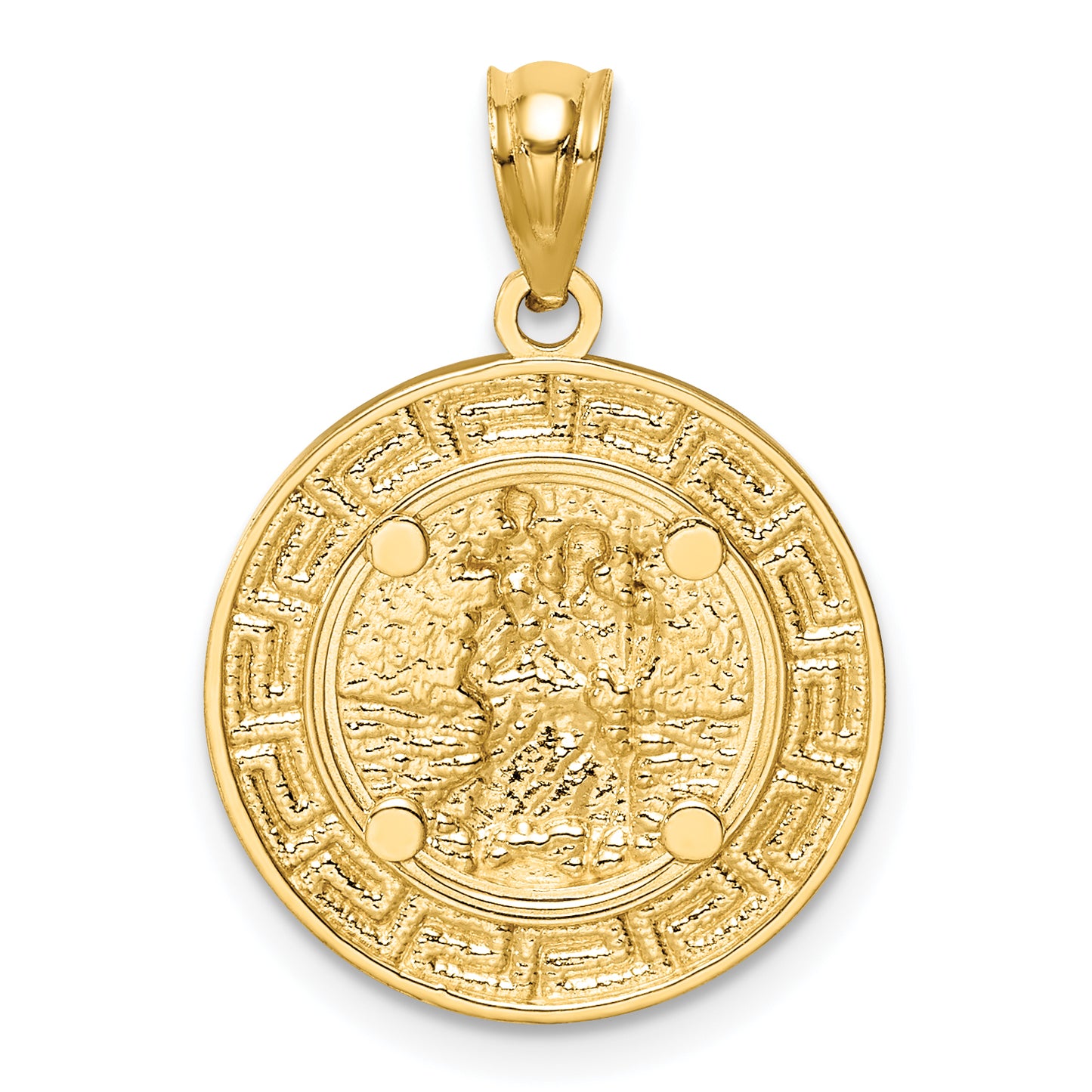 14k Yellow Gold and Rhodium St. Christopher Medal