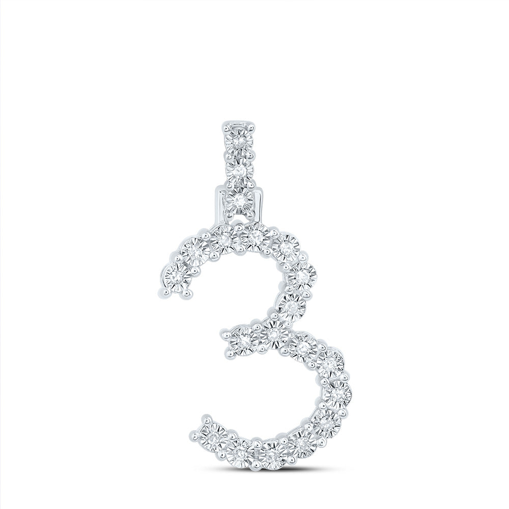 10kt Yellow Or White Gold Natural Diamond Number Pendant