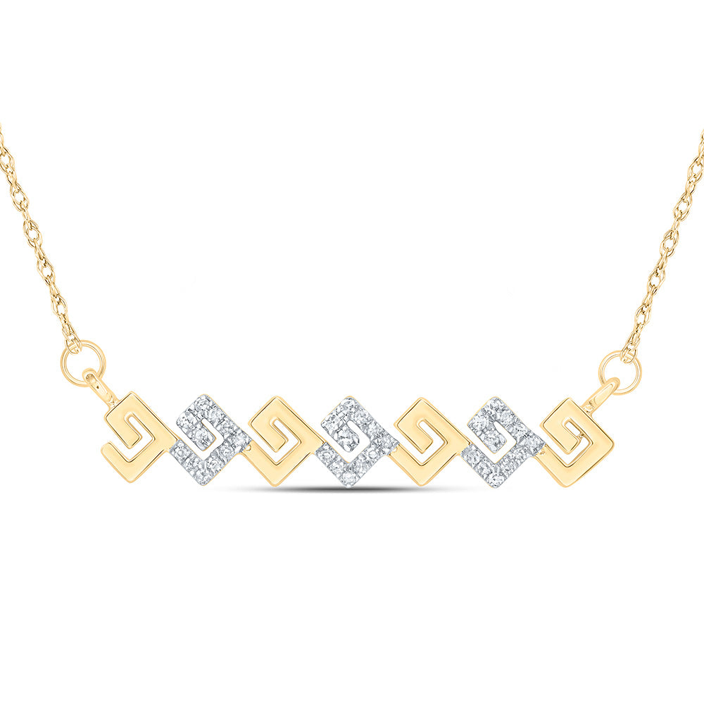 10kt Yellow Gold 1/10 Cttw Natural Diamond 5.50mm Necklace, Length: 18 Inch