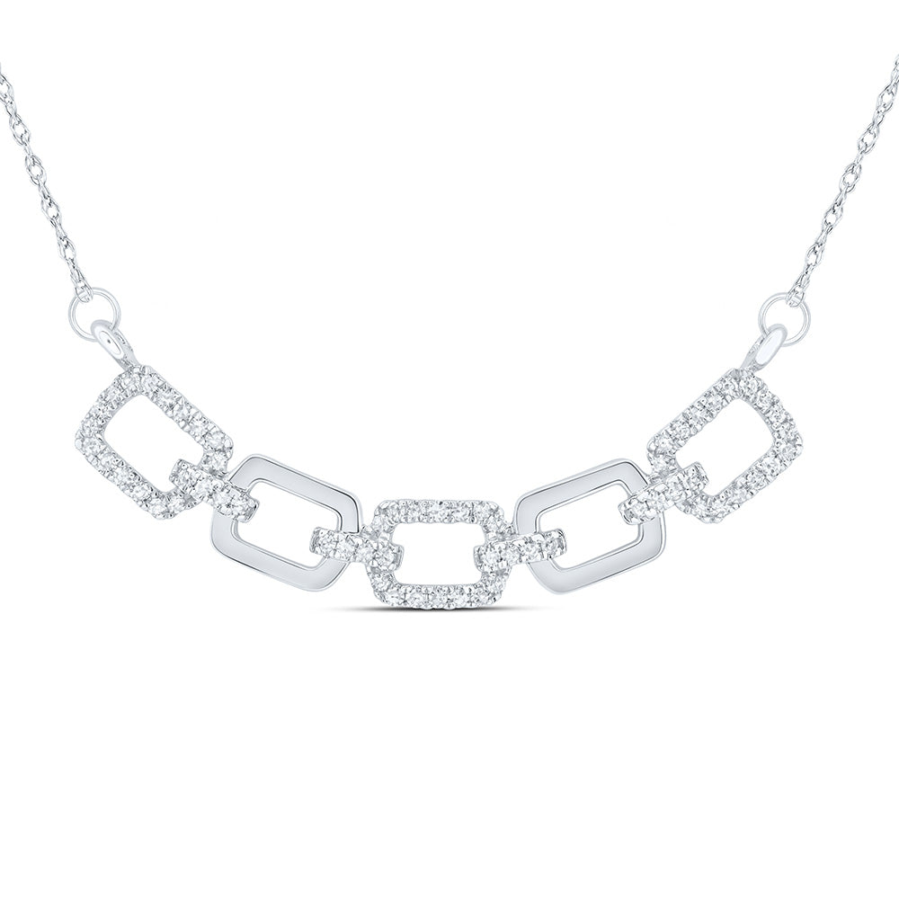 10kt White Gold 1/4 Cttw Natural Diamond 11.40mm Cuban Necklace, Length: 18 Inch