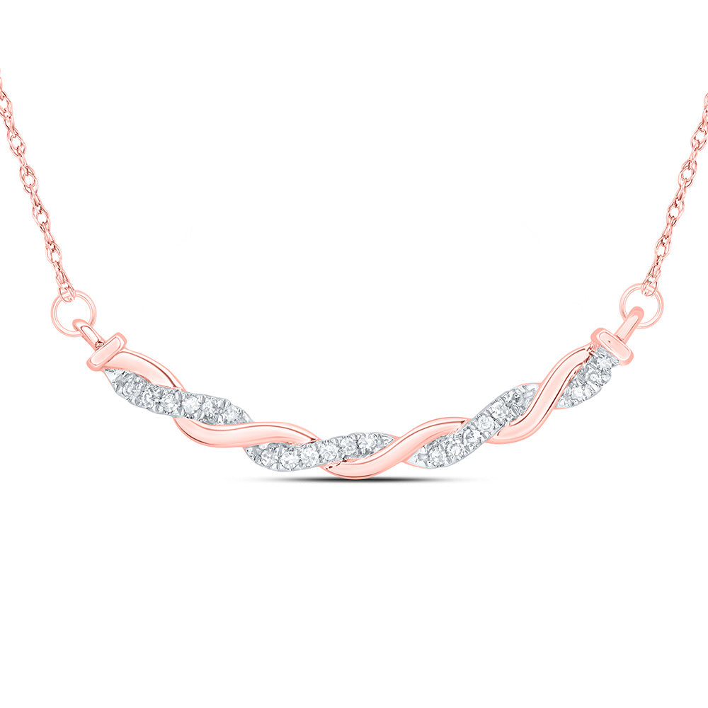 10kt Rose Gold 1/10 Cttw Natural Diamond Cn8.10mm Necklace, Length: 18 Inch