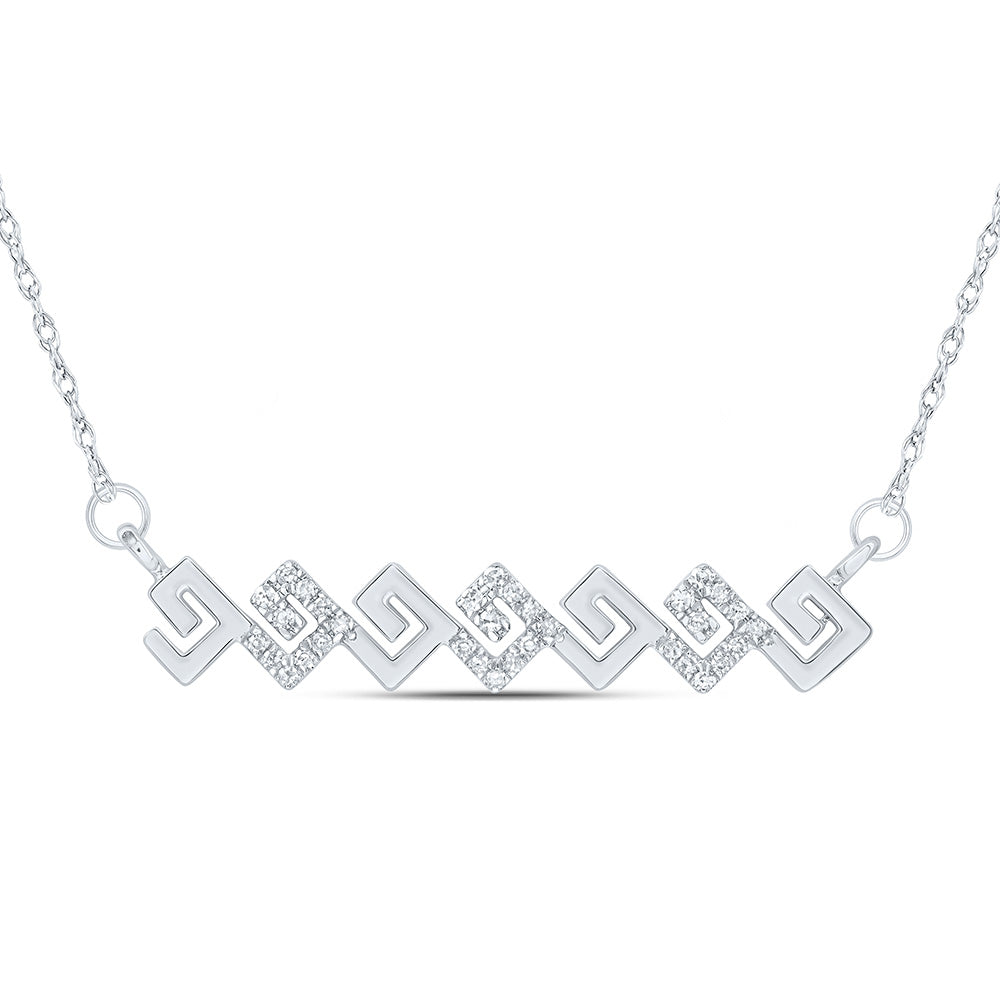 10kt White Gold 1/10 Cttw Natural Diamond 5.50mm Necklace, Length: 18 Inch