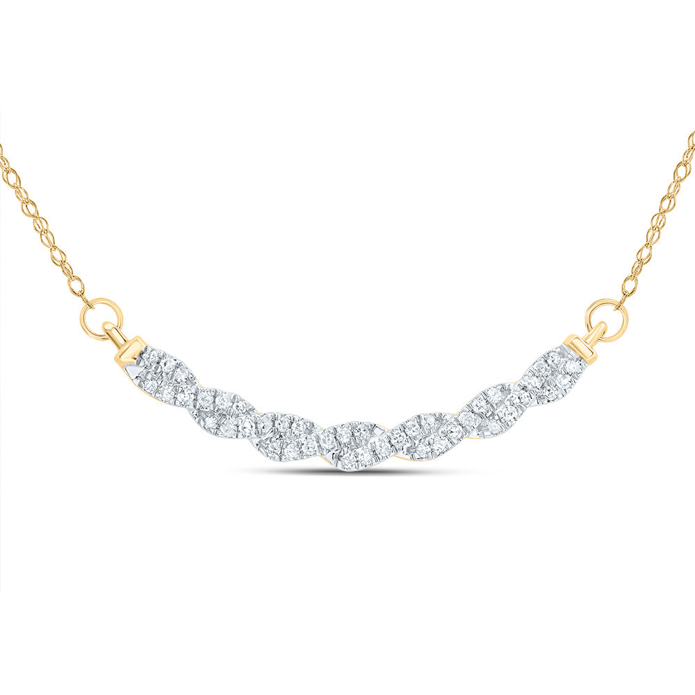 10kt Yellow Gold 1/5 Cttw Natural Diamond 8.10mm Necklace, Length: 18 Inch