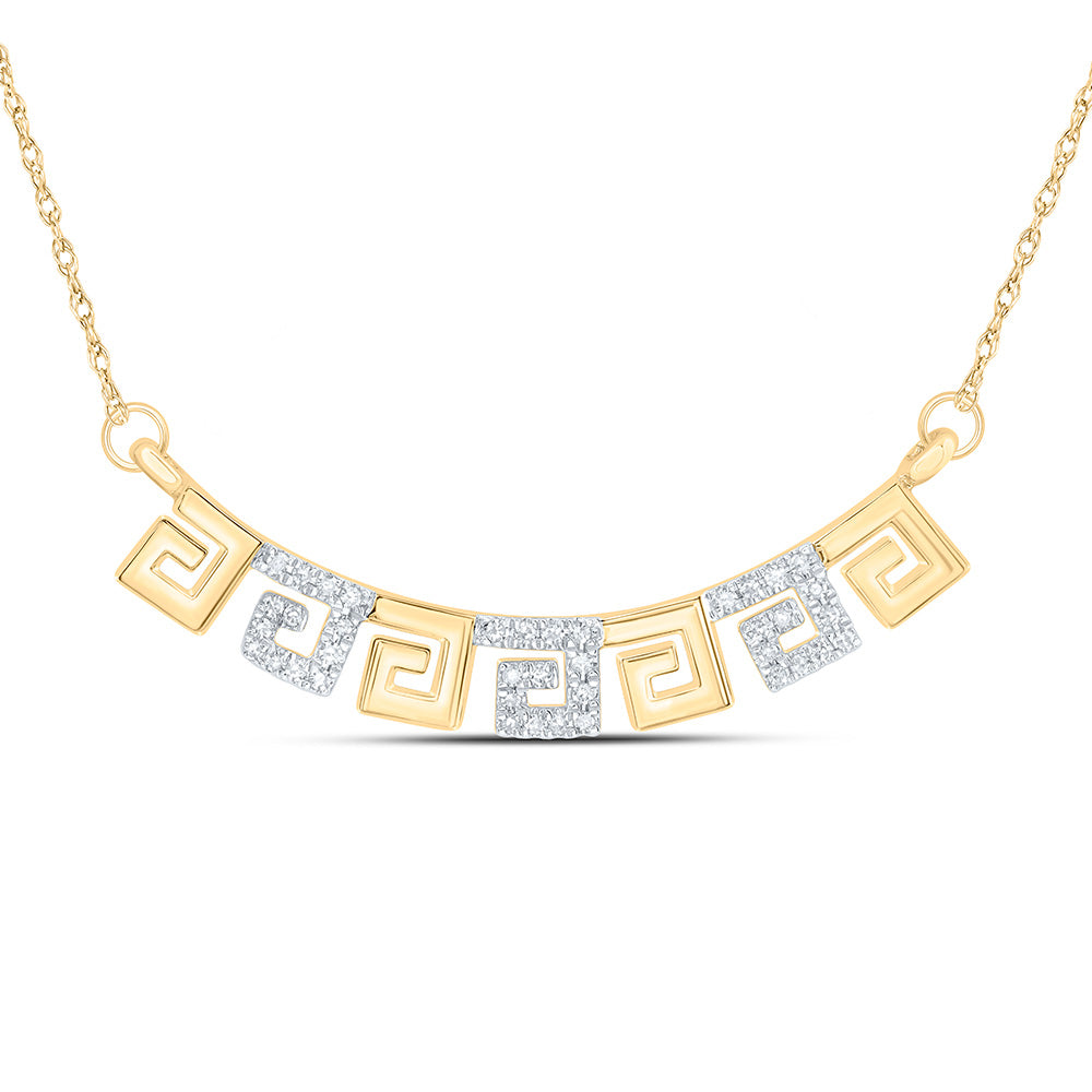 10kt Yellow Gold 1/8 Cttw Natural Diamond 10.10mm Necklace, Length: 18 Inch