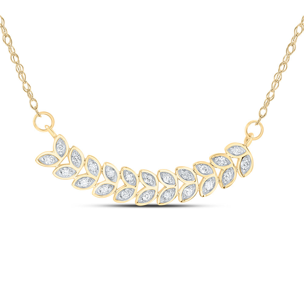 10kt Yellow Gold 1/6 Cttw Natural Diamond 9.70mm Necklace, Length: 18 Inch