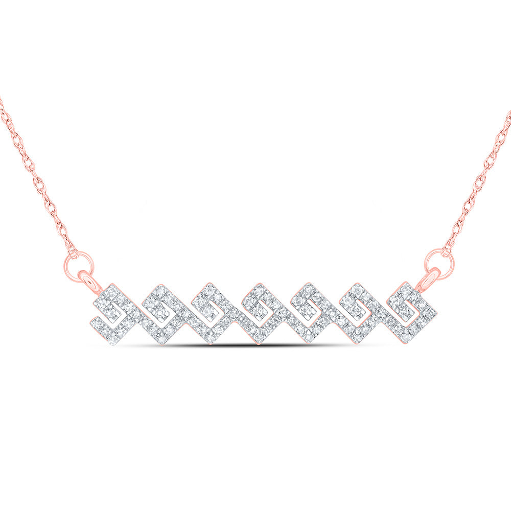 10kt Rose Gold 1/4 Cttw Natural Diamond 5.50mm Necklace, Length: 18 Inch