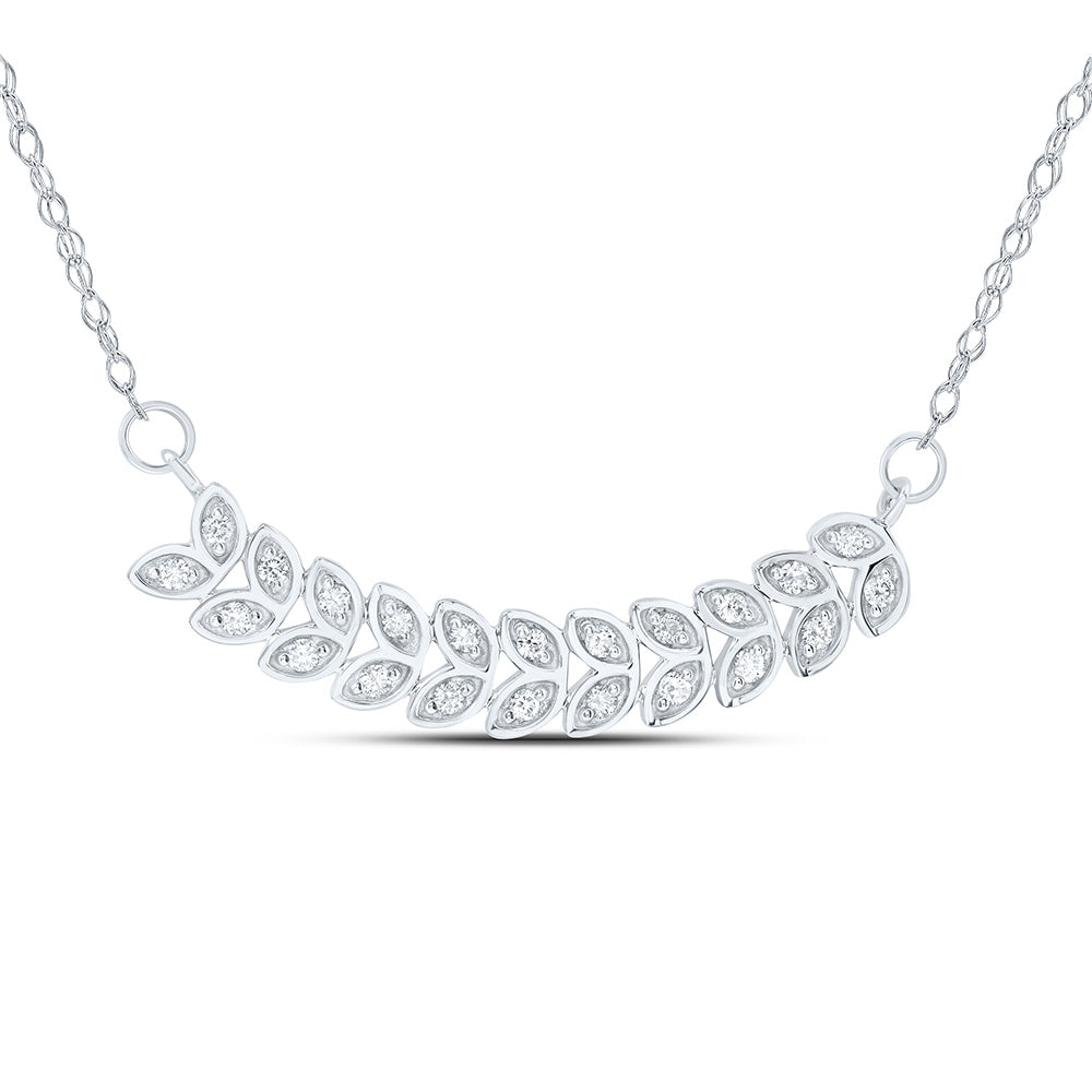 10kt White Gold 1/6 Cttw Natural Diamond 9.70mm Necklace, Length: 18 Inch