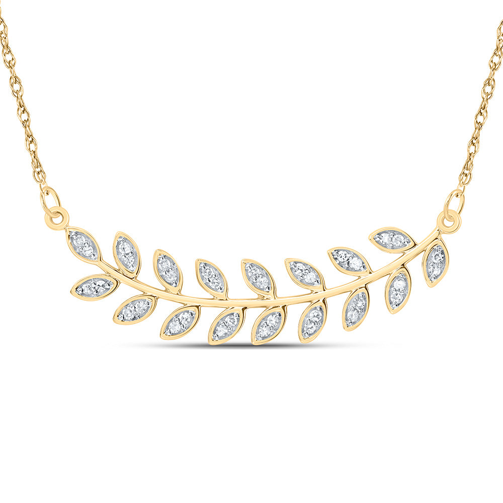 10kt Yellow Gold 1/8 Cttw Natural Diamond 9.70mm Necklace, Length: 18 Inch