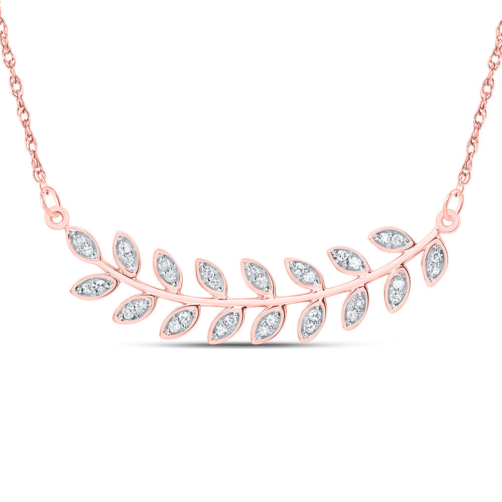 10kt Rose Gold 1/8 Cttw Natural Diamond 9.70mm Necklace, Length: 18 Inch