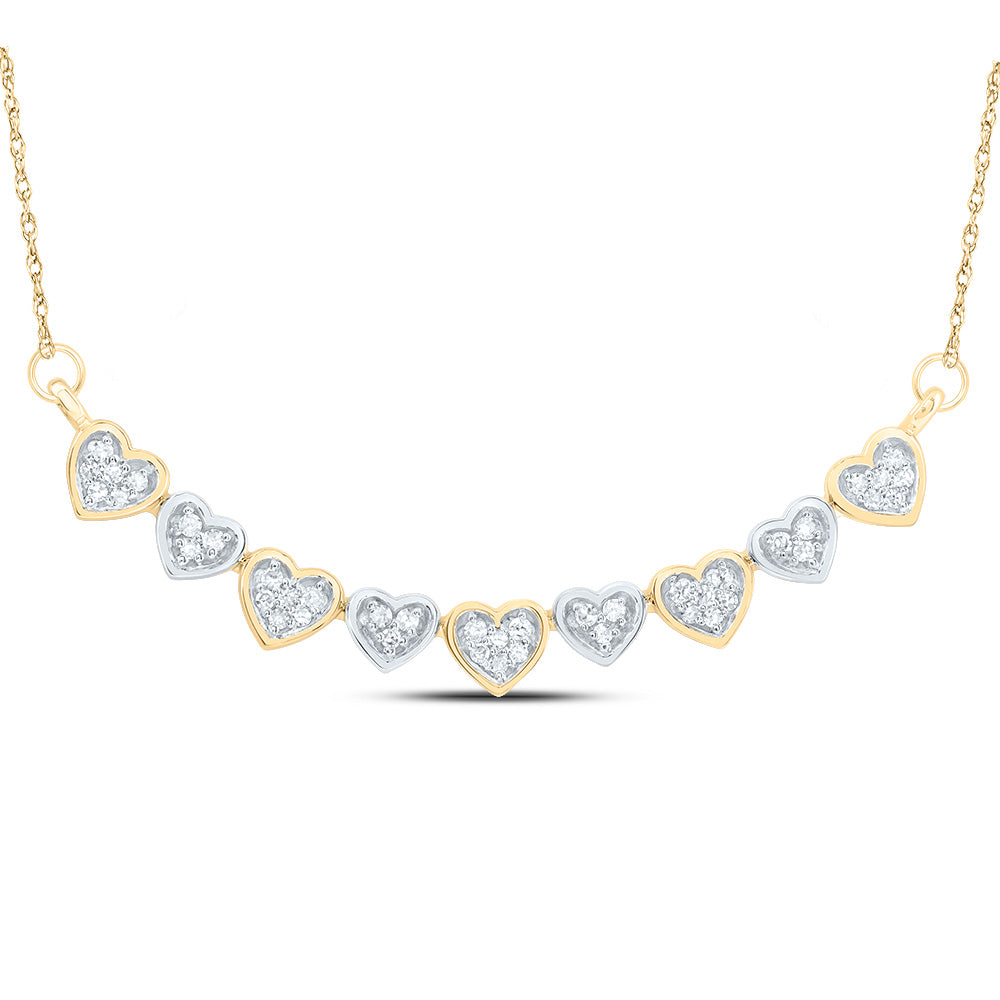 10kt Yellow Gold 1/5 Cttw Natural Diamond Heart Necklace, Length: 18 Inch