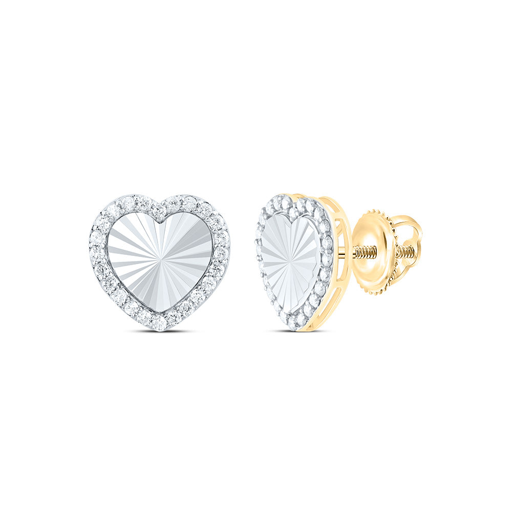 10kt Yellow Or White Gold Natural Diamond Fashion Heart Earring