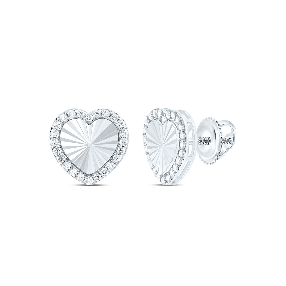 10kt Yellow Or White Gold Natural Diamond Fashion Heart Earring