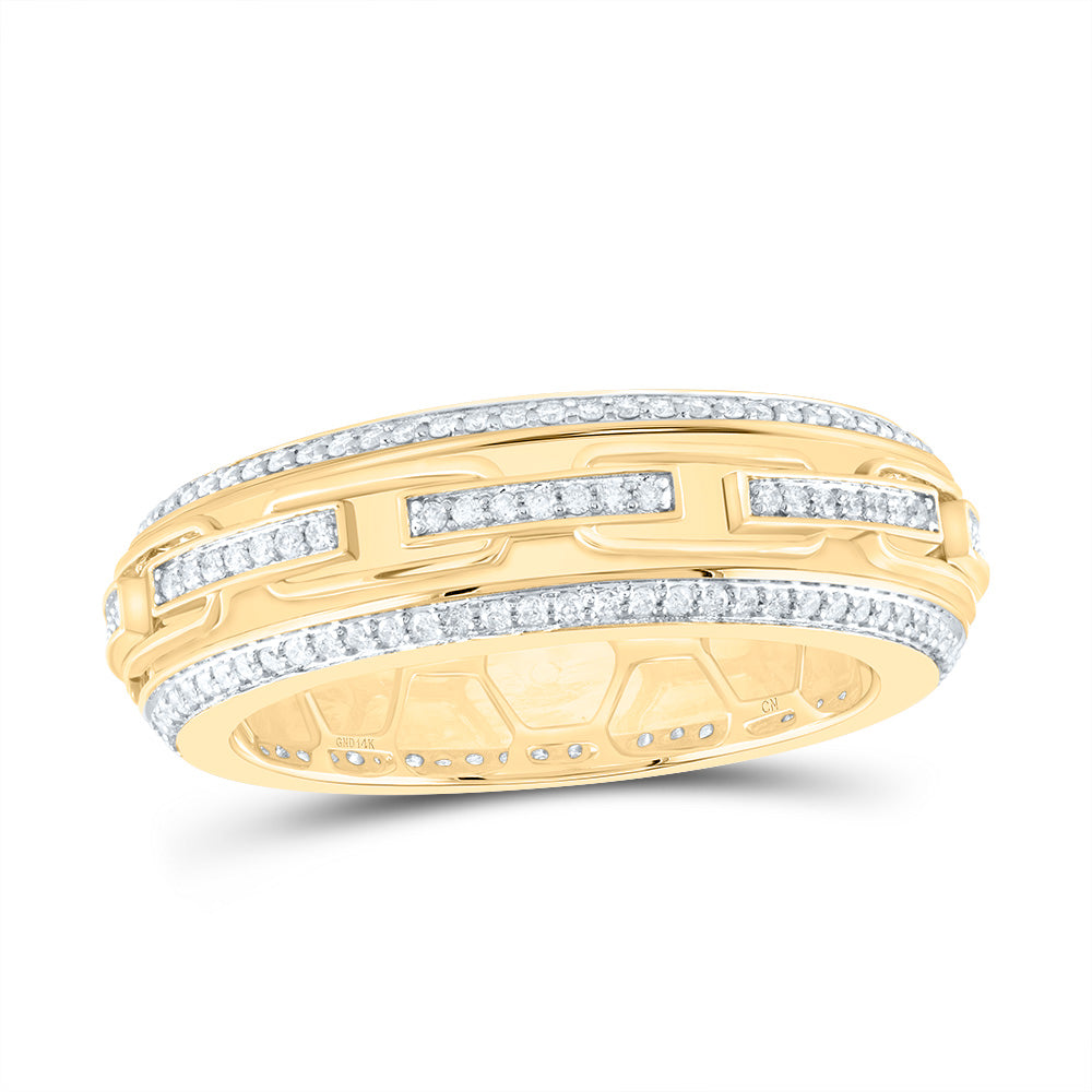 14kt Yellow Gold 5/8 Cttw Natural Diamond Mens Band, Men Size: 8-12