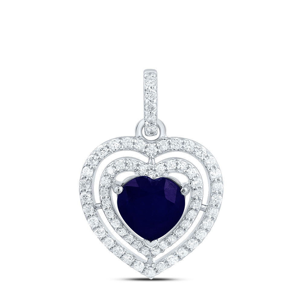 14kt Yellow Or White Gold Natural Diamond 7.50 Mm Heart Emerald Natural Gem Fashion Heart Pendant