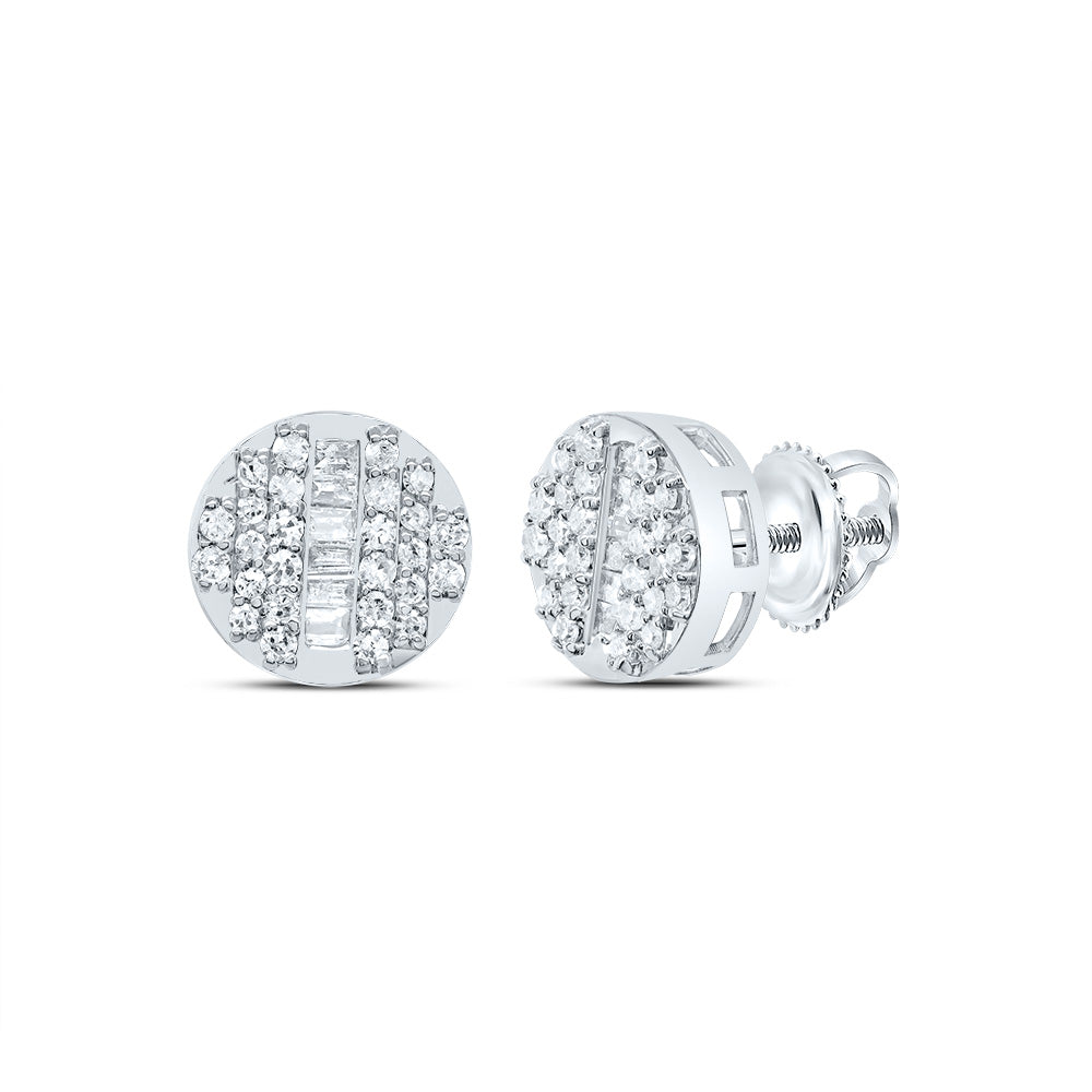 10kt White Gold 1/4 Cttw Natural Diamond Round Stud Earring
