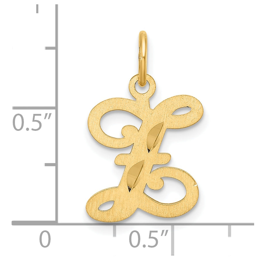 14K Yellow Gold Diamond-cut Letter Z Initial Charm