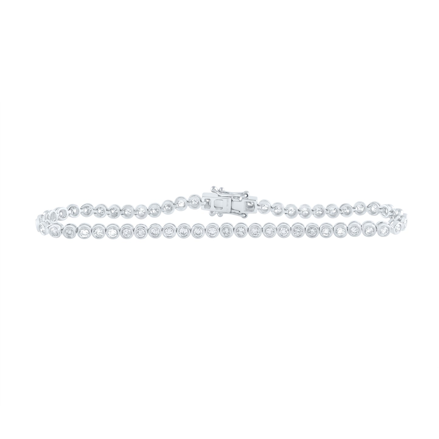14kt White Gold 2 Cttw- Natural Diamond Fashion Bracelet, Length: 7 Inch