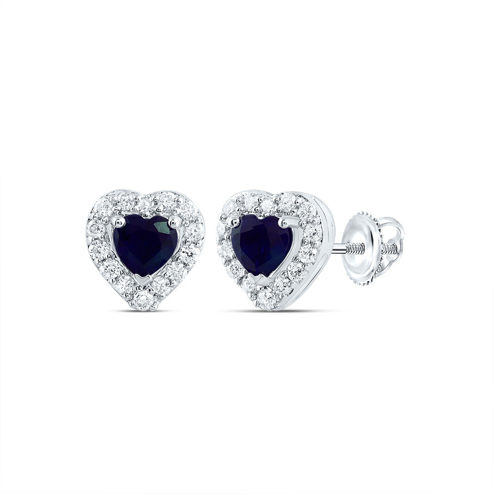14kt Yellow Or White Or Rose Gold Natural Diamond 3mm Heart Ruby Natural Gem Stud Heart Earring