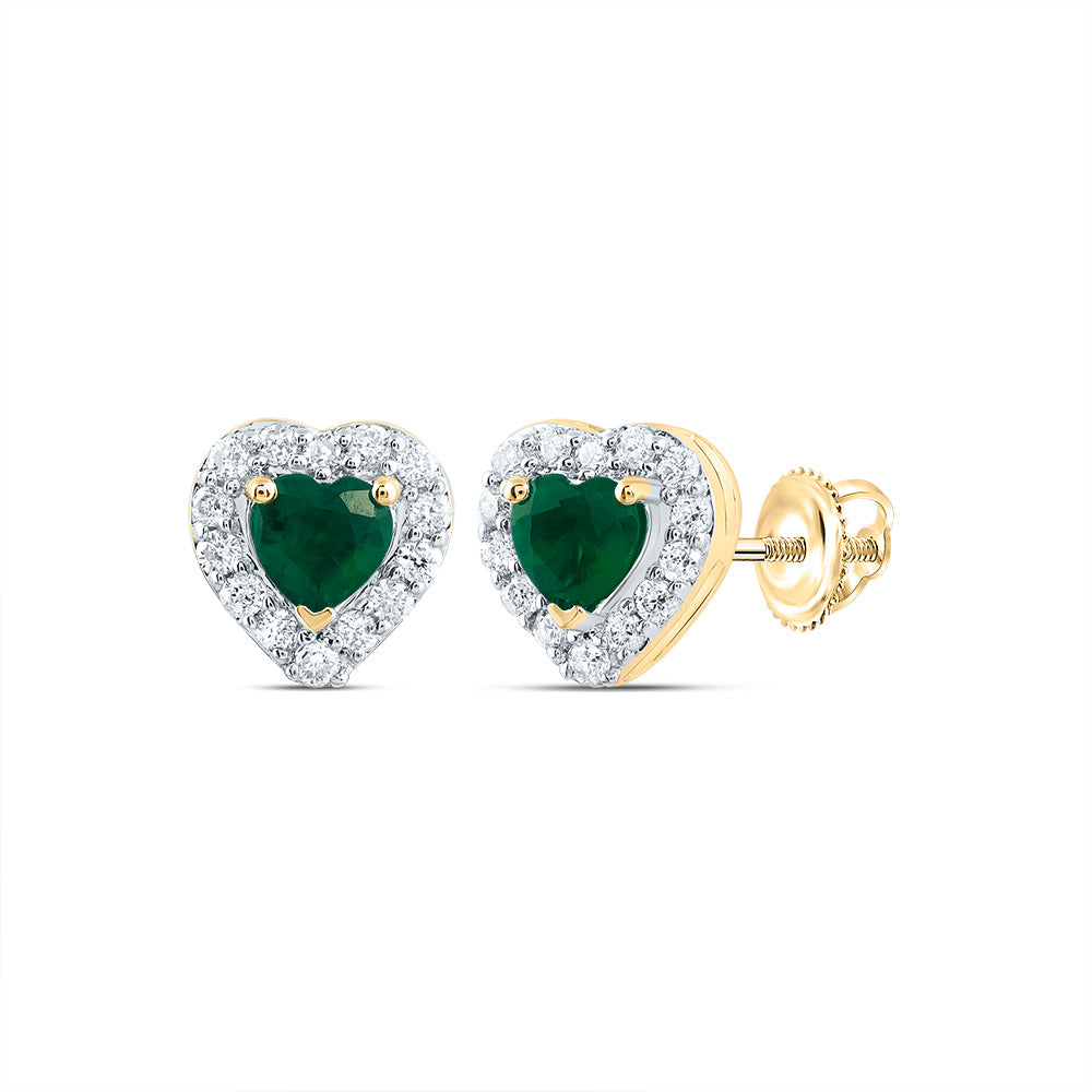 14kt Yellow Or White Or Rose Gold Natural Diamond 3mm Heart Ruby Natural Gem Stud Heart Earring