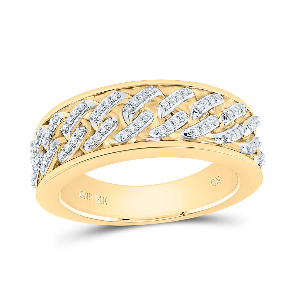14kt Yellow Gold 1/4 Cttw Natural Diamond Mens Band, Men Size: 8-12